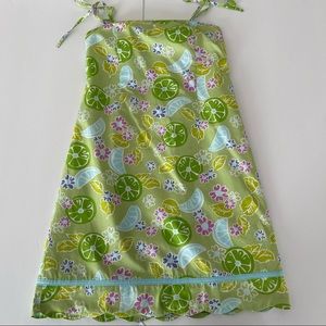 Lilly Pulitzer Girls Guava Green Twist Citrus Dress Sz 10